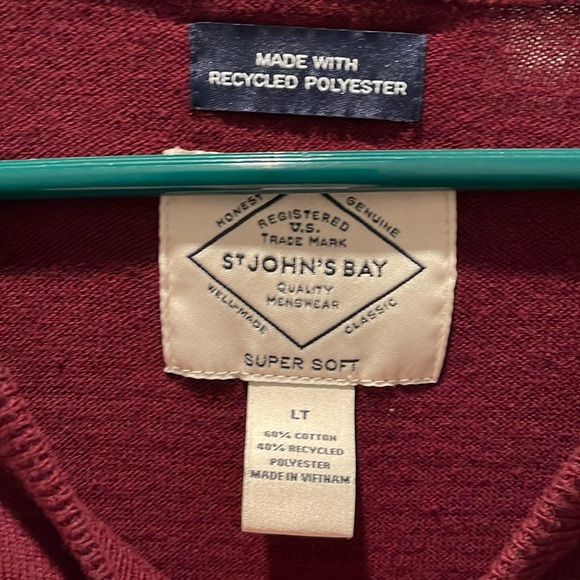 Men’s Large & Tall Burgundy Cardigan Sweater - Picture 2 of 3